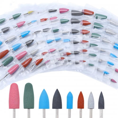6pcs/set Silicone Nail Drill Bits Flexible Milling Cutter Cuticle Manicure Pedicure Polishing Grind Electric Nail File Tools