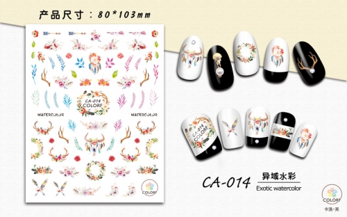 CA013-024  1sheet Nail Stickers Finger Nail Art Sticker Transfer Decals for Nail Art Decorations
