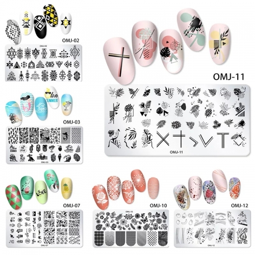 1Pcs 12*6cm Nail Art Templates Stamping Plate Christmas Tree Butterfly Love Lace Design Stamp Templates Printing Plates Image 12