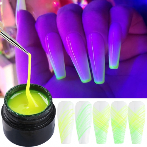 5ml Luminous Spider Nail Gel Polish Drawing Lines Neon Design Glow In the Dark Nails Art UV Gel Varnish Lacquers Manicure