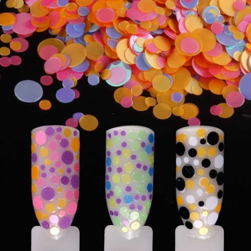 1jar Candy Colors Round Nail Sequins Mixed Szes Decorative Nail Art Glitter