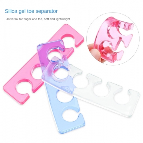 1 Pair Clear Nail Art Silicone Finger Separator Isolation Harmless Recyclable Toe Accessories Manicure Tools Nail Care Supplies
