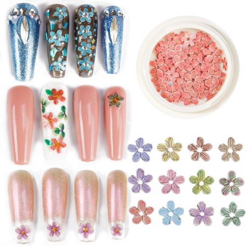 Dry Flowers Nail Art Decoration DIY 12 Colors Chive Flower Nail Wood Slices for Flower Nail Sequins