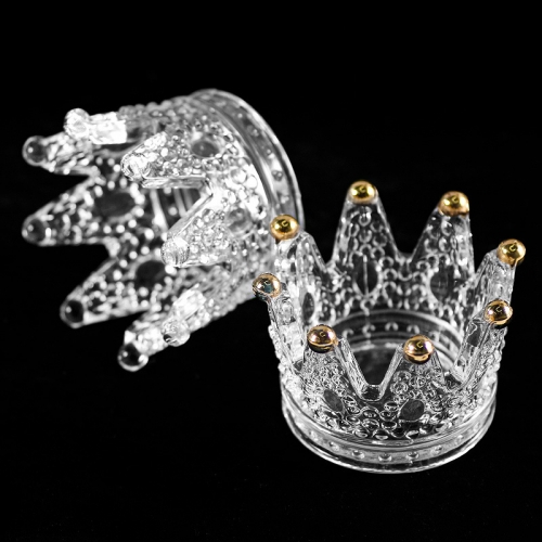 3 Colors Crown Shape Nail Brush Holder Display & Glass Nail Cup