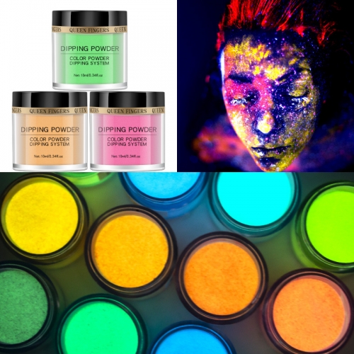 12 Colors Luminous Pigment Glow in the Dark Fluorescent Nail Dipping Powder