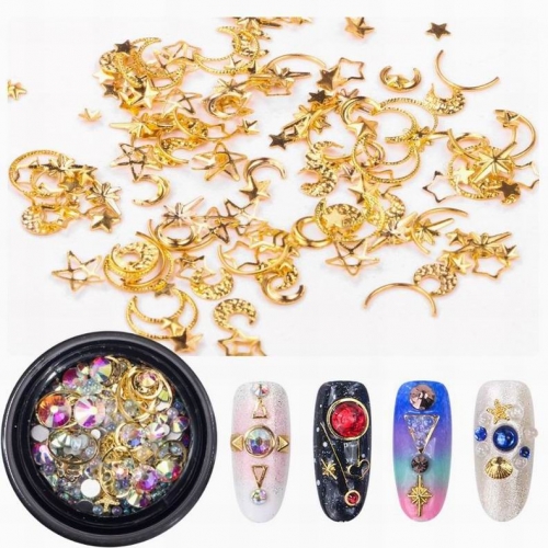 7 Designs Mix Nail Art Rhinestone Beads & Alloy Studs