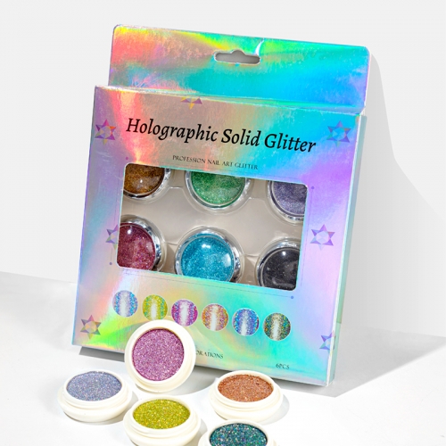 6 Colors/Set Magic Mirror Laser Glitter Powder Laser Mirror  Nail Art Glitter Chrome Pigments UV Gel Design Manicure Accessories