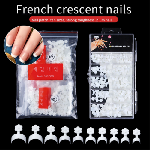 100/500 Pcs Crescent Moon Fake Nails for Art Decoration Fashion French Nail Accessories for Manicure Design