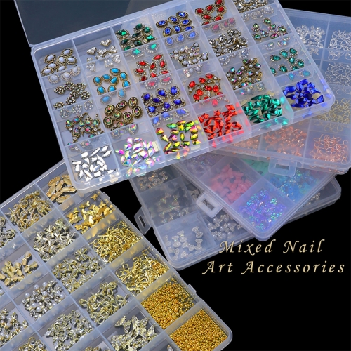 24 Grids/box Arch Nail Art Nail Decoration Rhinestone Accessories for DIY Manicure Design