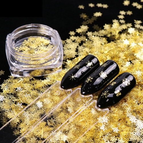 1jar Christmas Nail Art Accessories Metal 3D Snowflake Computer Film Thin Patch Nail Sticker