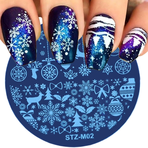 1PCS Nail Stamping Plate Snowflakes Christmas Flower Leaves Jewelry Geometric Image Nail Stencils Nail Art Template