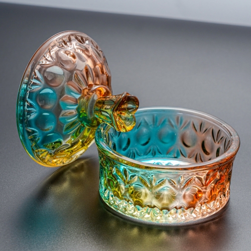 1pcs Crystal Shapes Rainbow Amber Gold Clear Dappen Dish Nail Art Glass Cup for Acrylic Liquid Powder