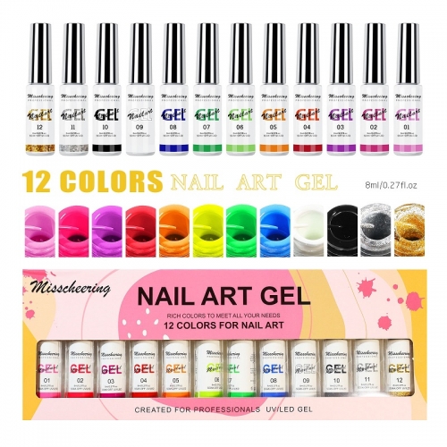 1 Set Nail Art Gel Kit Gel Paint Nails Soak Off Gel Line UV Nail Varnish Gel Nail Polish DIY Unique Style Nail Art Design