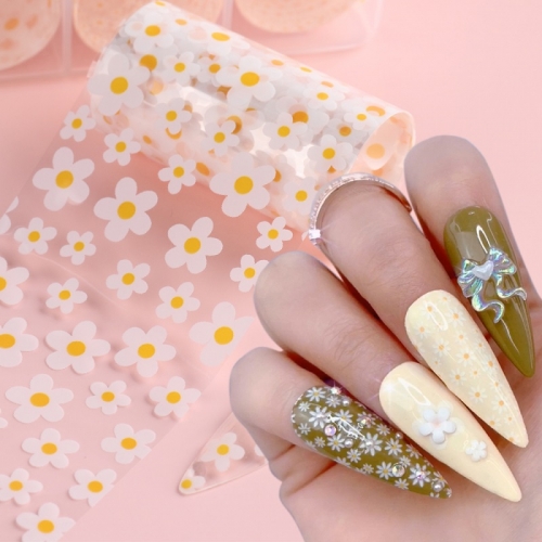 1Box Nail Art Lace Paper Daisy Star Nail Art Transfer Paper Foil Nail Art Decal Nail Art Design Small Floral Finger Nail Stickers