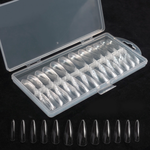 120pcs/box  Long Fake Nails Coffin Glossy Press On Nail False Tips Acrylic French Extension Mold Manicure Tools