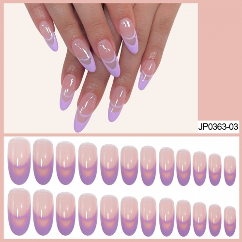 24 Pcs/Box Multi-Color Optional French Smudge Dark And Cold Style Wearable Nail Removable Nail Patch