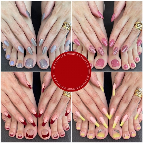 1 Box Full Cover  Flat Shape Toe Nail False Nails Solid Color DIY Foot Tip Nails Art Salon Nail Art Manicure Material