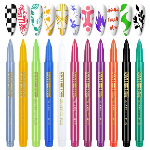 1 Pcs / Set Nail Art Nail Painting Pen Halo Dye Pen Point Flower Pen Line Drawing Pen Brush Pen DIY Beauty Nail Decoration Tools