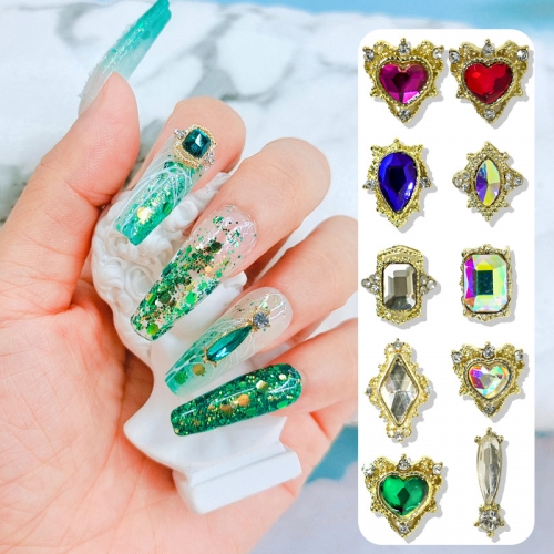 1 Box Nail accessories Mmetalic 3D Alloy Nail Diamond Glittering And DIY Metal Nail Decoration