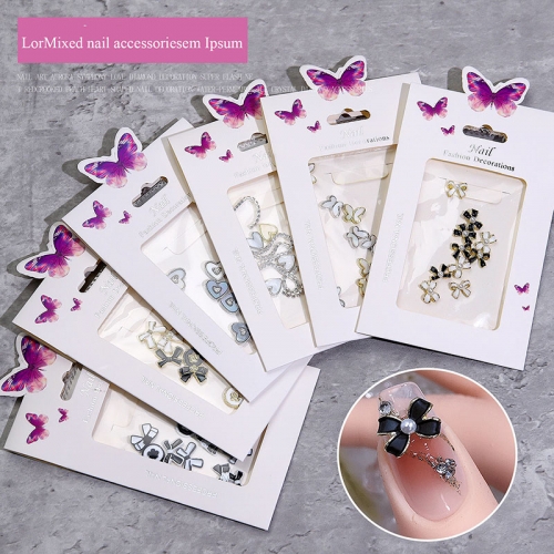 1bag Colorful Rose Nail Art Decorations Bowknots Butterfly Holographic Manicure Accessories