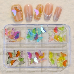 1Box Resin Butterfly Glitter Nail Art Decorations  Nail Polish Ornament Manicure Decals Accessories 