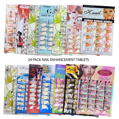 1 Set Nail Care Products Patches Clear Natural False Nails Art Tips Flexible Fake Nails Full Cover Designs Manicure