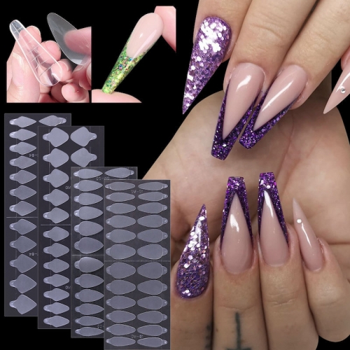 24Pcs/set Nail Crystal Carving Mold Nail Film Template Set Nail Extension Glue French Stickers Manicure Accessories Nail Art Tools