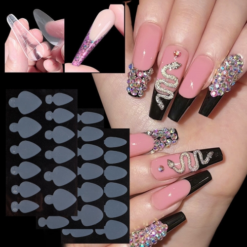 1Pcs Silicone French Manicure Stickers Dual Form French Nail Form Mold Tools Gel Extension Fully Apply Nail Polish  Film Nail Piece