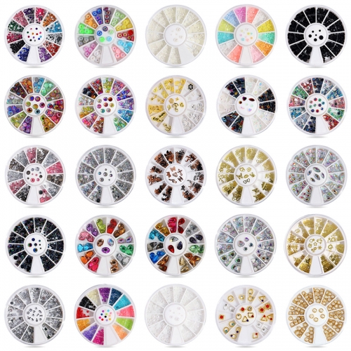 1wheel Mixed Color Chameleon Nail Rhinestone Glitter Small Irregular Beads For Nail Art 3D Decoration Stone DIY Tips