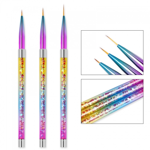 3pcs/set Nail Art Liner Brushes Set Ultra-thin UV Gel Polish Painting Drawing Flower Pen Manicure Design Kit