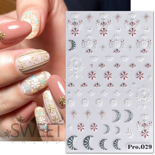 1Pcs Flower Nail Stickers Geometric Drawings Designs Nail Decals Decoration Lace Pendant Decal Nail Sticker