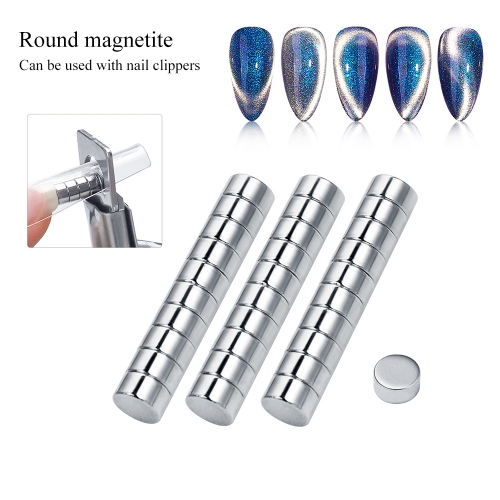 10pcs/set Powerful Magnet Nail Tool Nail Art Clipper Tool Cylindrical Multifunctional Cat Eye Magnet Manicure Iron Absorbing Stone