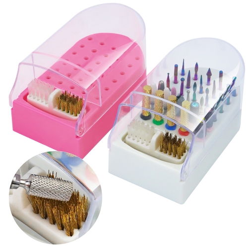 1 Pcs 30 Holes Nail Drill Storage Box Nail Grinding Head Holder Display Manicure Stand