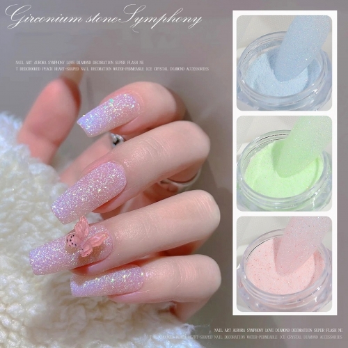 1jar Fantasy Fairy Nail Sugar Powder Coat Effect Colorful Chrome Pigment Nail Art Shiny Sparkles Sandy Dust Decorations