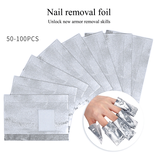 1 Bag 50/100pcs Aluminium Nail Foil Polish Remover Wrap Paper Manicure Removal Nails Accessories Tools
