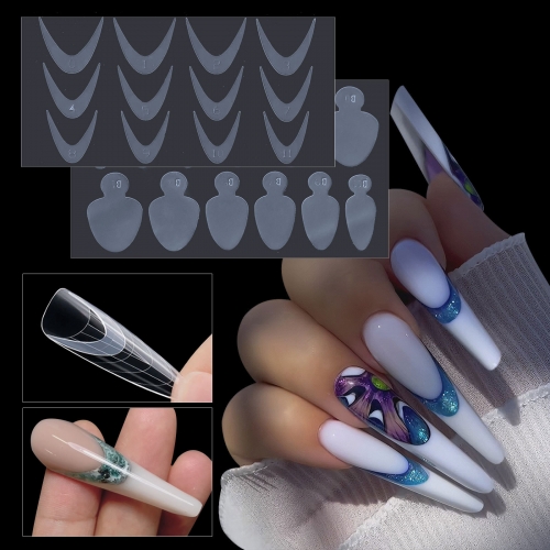 12Pcs/sheet Manicure Paper Matte Paperless Tray Auxiliary For Nail Art Decorations Paperless Holder Extension Adhesive