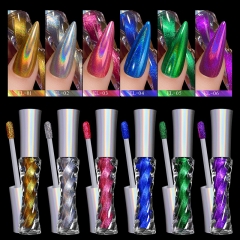 1 Bottle Laser Holographic Nail Art Glitter Ultra-thin Chameleon Magic Mirror Iridescent Pigment Aurora Shining Powder Dust