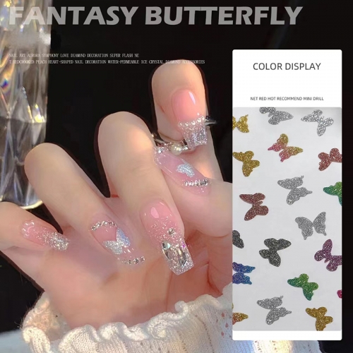 1jar Laser 3D Butterfly Nail Art Stickers Aurora Laser Sparkling Manicure Sticker Butterfly Manicure Decoration