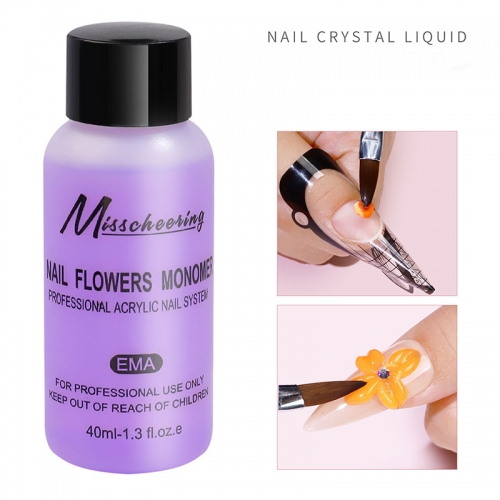 1bottle Nail Crystal Acrylic Liquid Nail Polish UV Gel Slip Solution Nail Gel Remover Extending Nail Art Tool 40ml