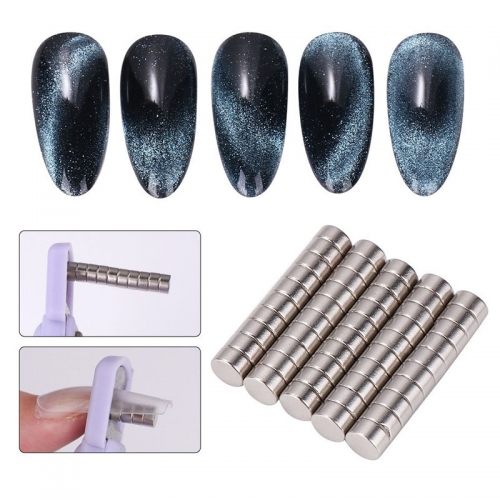 10pcs/set or 100pcs/set Nail Magnet Round Button Crystal Eye Magnet Strong Magnetic Strip One Word Cut Size Fixed Magnet Sticker