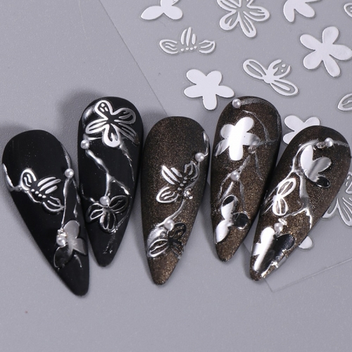 1pcs Flower 3D Nail Sticker Spring Floral Leaves Star Adhesive Transfer Decals Slider DIY Art Decoration