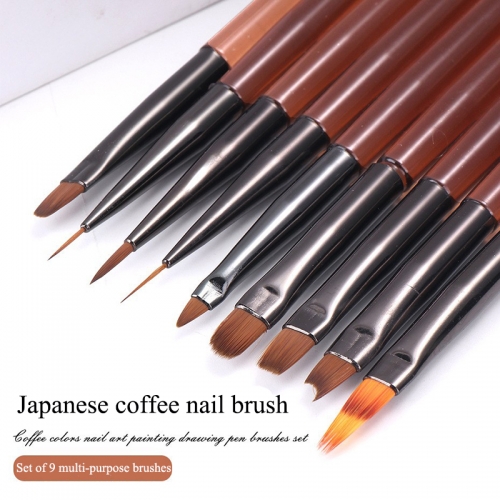 1 Set Nail Brush Brush Set Japanese Style Sweeping Brush Pen Phototherapy Color Drawing Draw Line Pen  Nail Tool