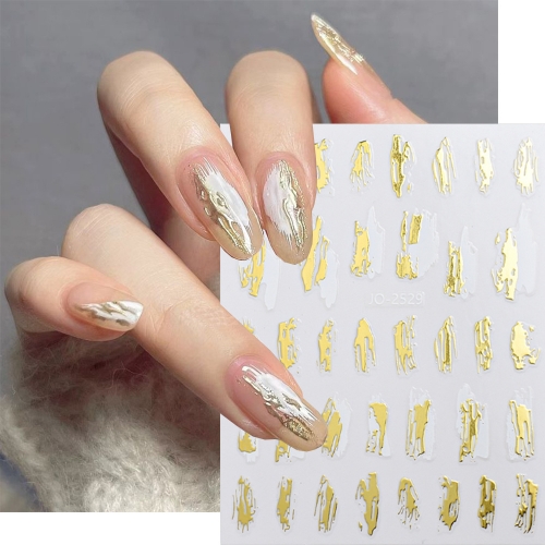 1 Pcs Nail Sticker Gold Silver Metallic Nail Foils Sticker inregular Nail White Red Sliver Polish Manicure Decorations Nail Sticker