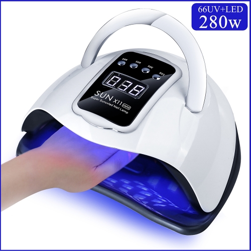 1 Pcs 280W 66LEDS UV Nail Dryer Drying Gel Polish Portable Design Nail Lamp Sensing Nail Art Manicure Tool