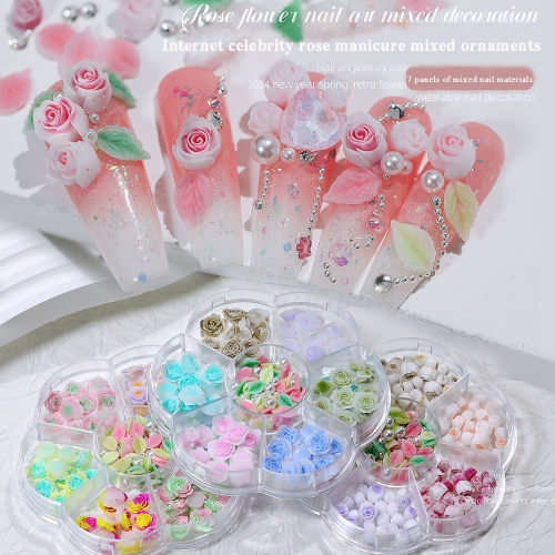 1 Box New Plum Blossom Boxed Rose Leaves Sdropping Nail Art Jewelry DIY Decorative Accessories Nail Accessories