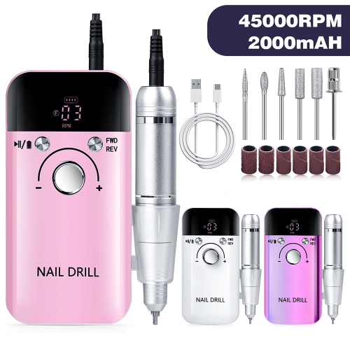 1 Pcs Portable V6 Nail Drill Professional Nail Drill Machine 45000 RPM Electric Nail Nail Tool