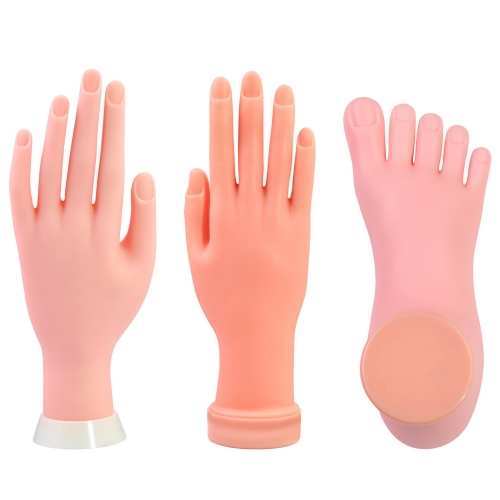 1Pc Flexible Soft Nail Practice Hand Model Bendable Fake Hand for Manicure Training Nail Salon Tools