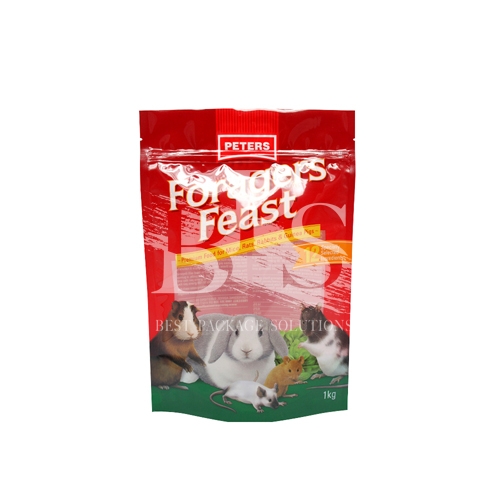 Custom Size Pet Food Stand Up Pouch ， Laminated Resealable Doypack Bag