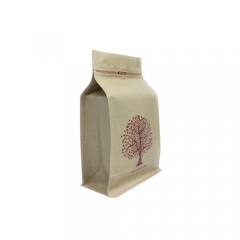 Kraft Paper Metalized Flat Bottom Pouch , Resealable Tea Packaging Bags