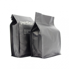 哑光黑色铝制平底袋 带有可重封拉链 用于食品 咖啡